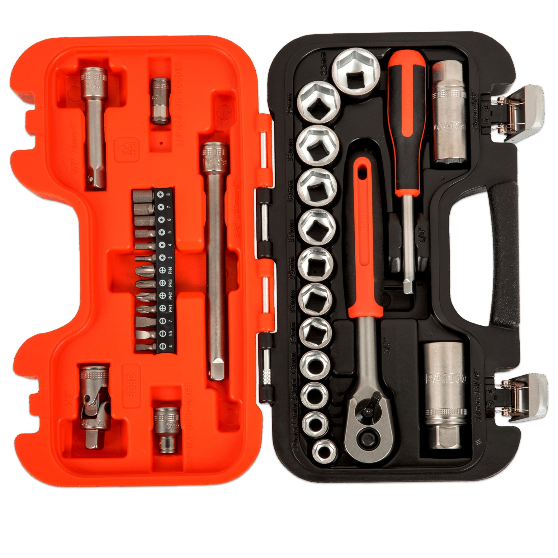 Zestaw nasadek 1/4” i 3/8”, 34 elementy - obrazek 2