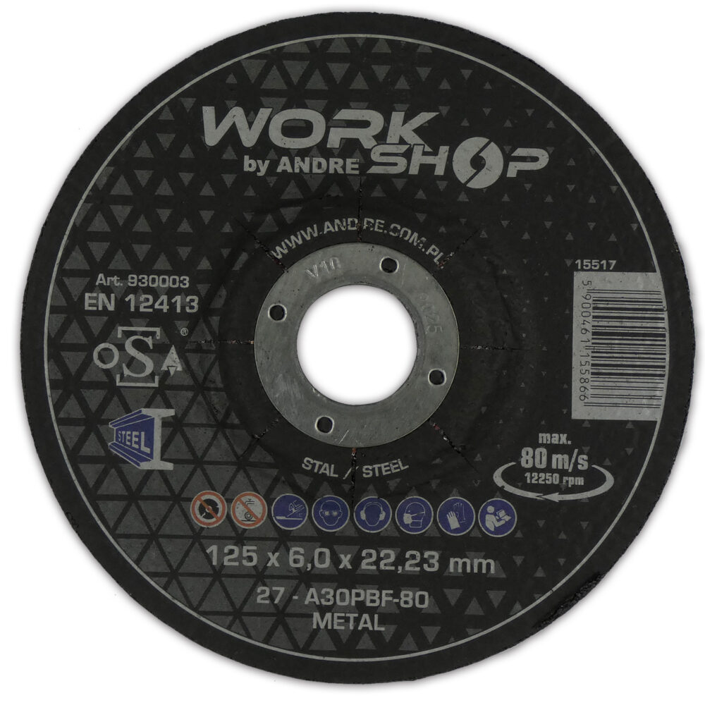 ŚCIERNICA 27 - 125 X 6,0 X 22,23 A30PBF  - 80 METAL WORKSHOP