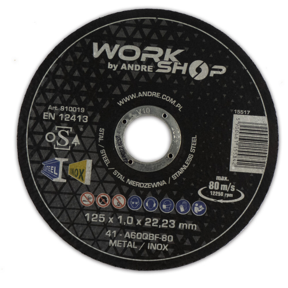 ŚCIERNICA 41 - 125 X 1,0 X 22,23 A60QBF  - 80 METAL/INOX WORKSHOP