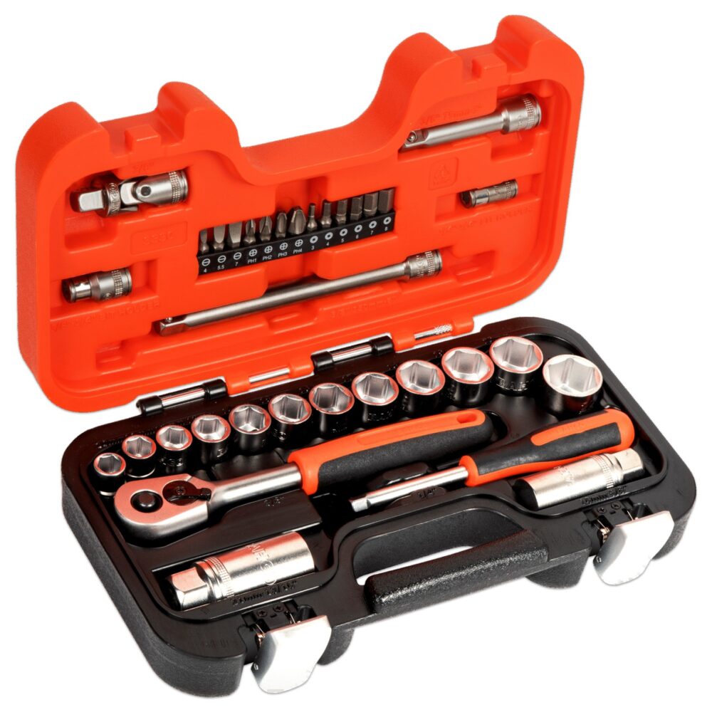Zestaw nasadek 1/4” i 3/8”, 34 elementy