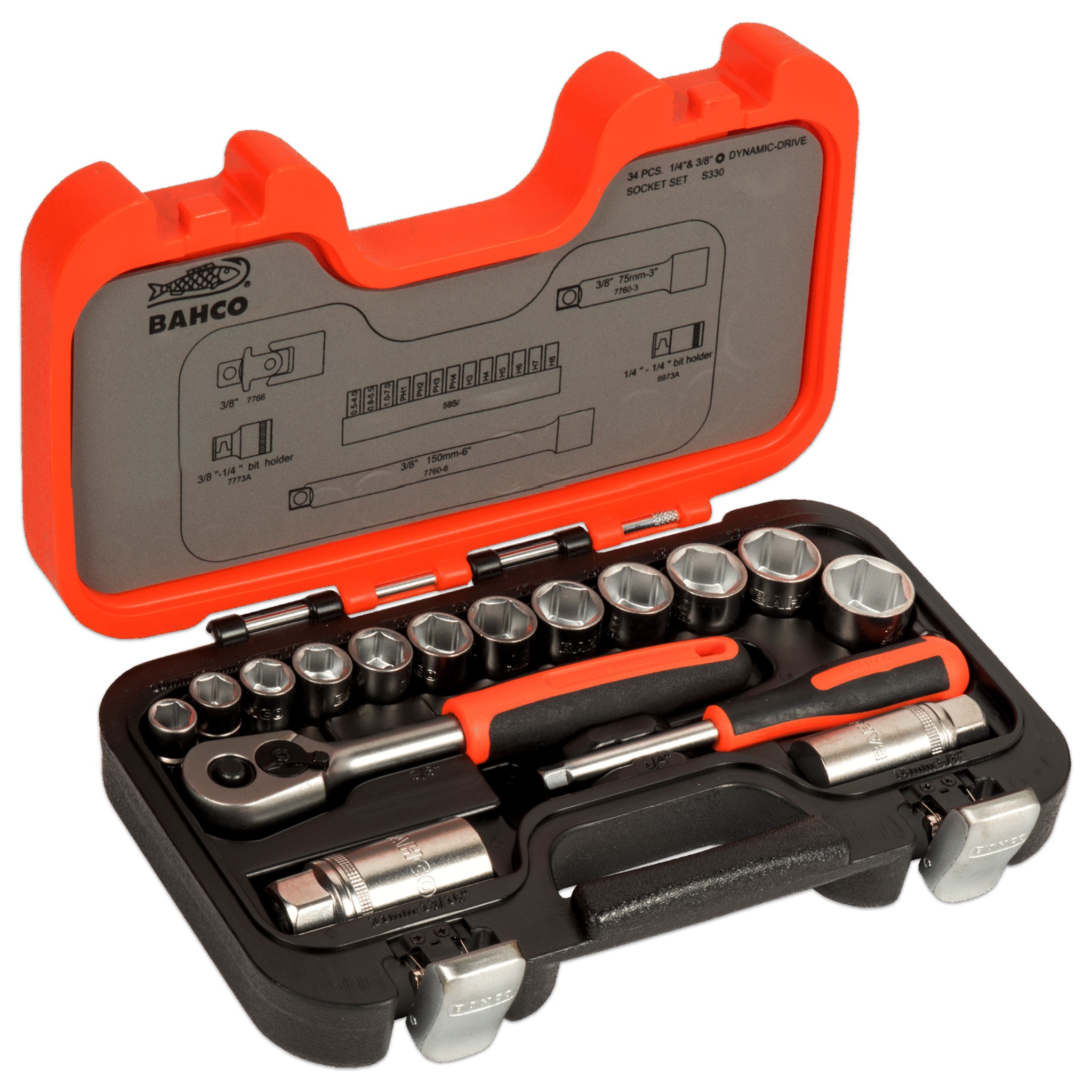 Zestaw nasadek 1/4” i 3/8”, 34 elementy - obrazek 3