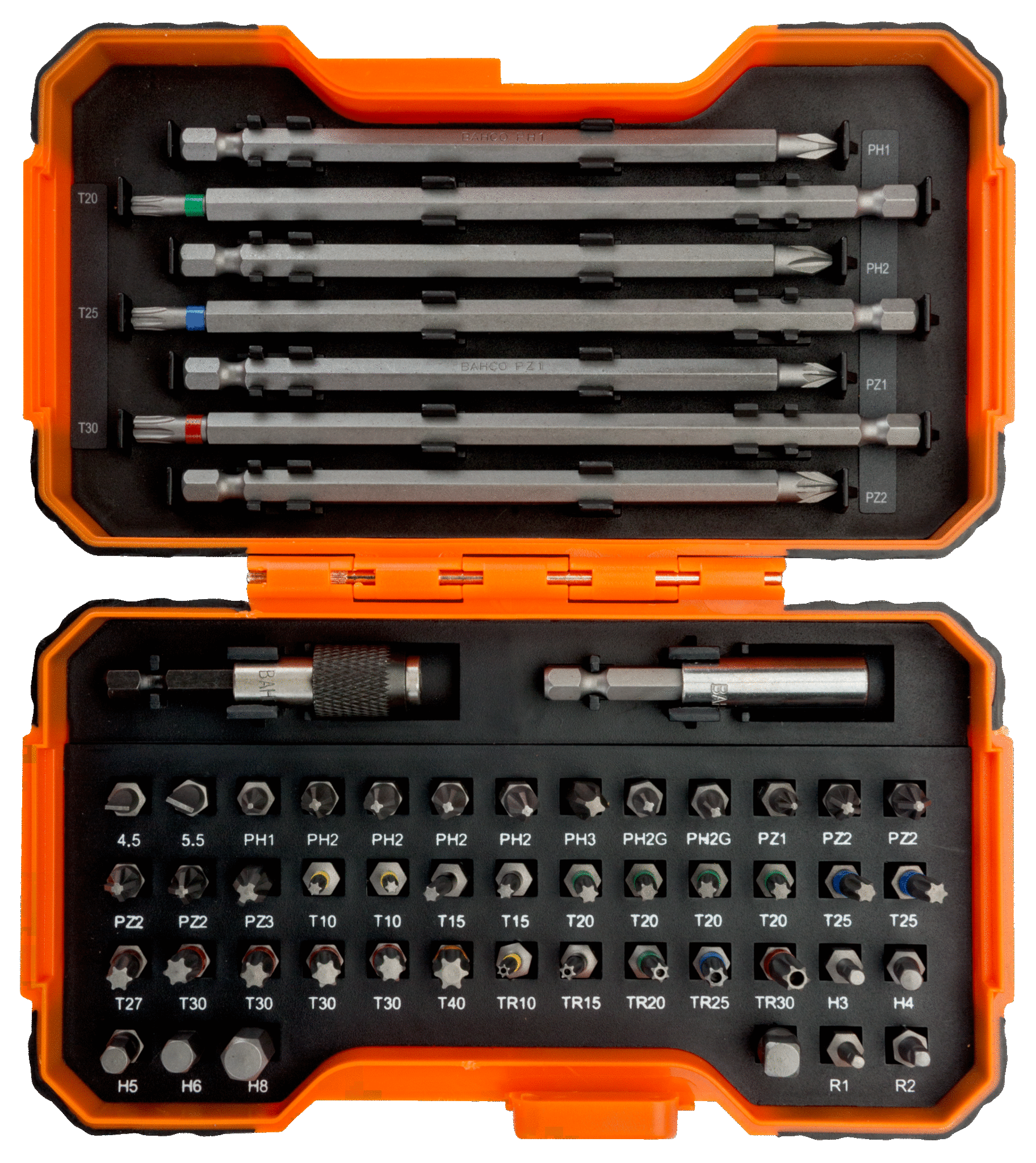 Zestaw bitów do wkrętaków, uchwyty bitów i adaptor do nasadek 1/4” – 54 szt. - obrazek 2